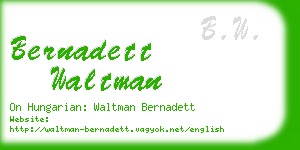 bernadett waltman business card
